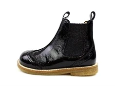 Angulus sort glitter støvlette med hulmønster